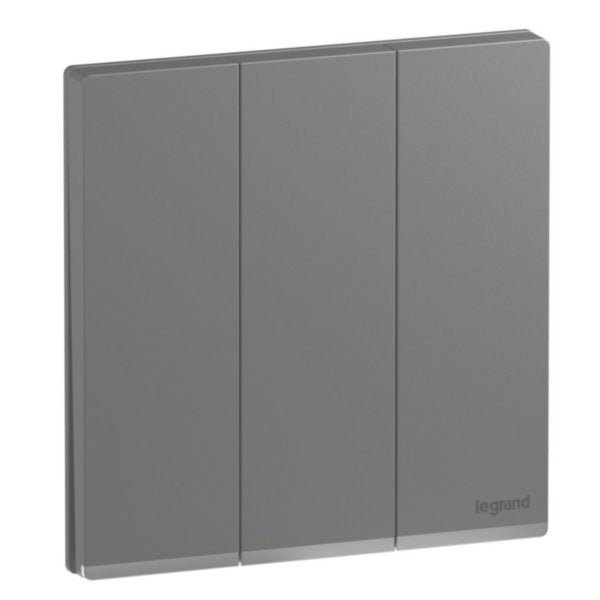 Legrand Galion Up Dark Silver - 3Gang 1Way