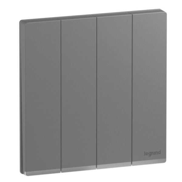 Legrand Galion Up Dark Silver - 4Gang 1Way
