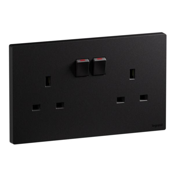 Legrand Galion Up Graphite - Double Socket 13Ax2