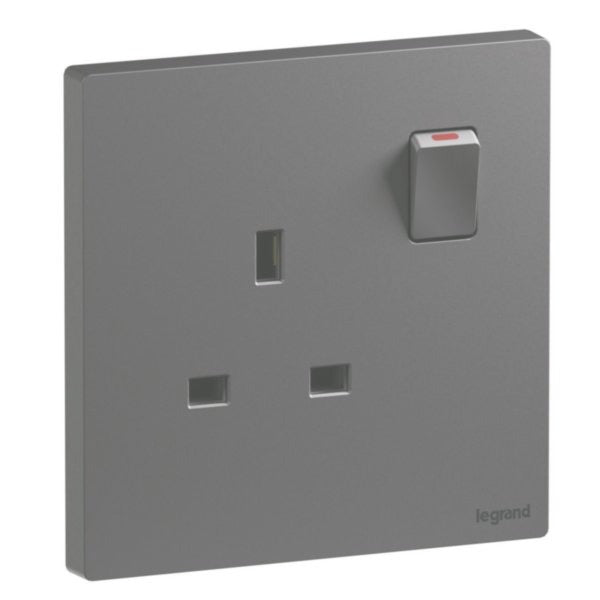 Legrand Galion Up Dark Silver - Single Socket 13A