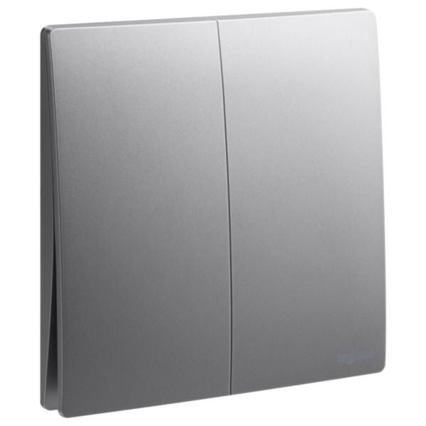 Legrand Mallia Senses Dark Silver - 2Gang 1Way