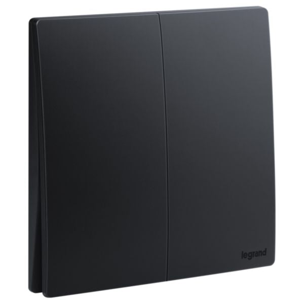 Legrand Mallia Senses Matt Black - 2Gang 2Way
