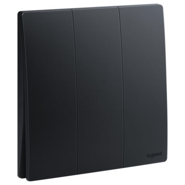 Legrand Mallia Senses Matt Black - 3Gang 2Way