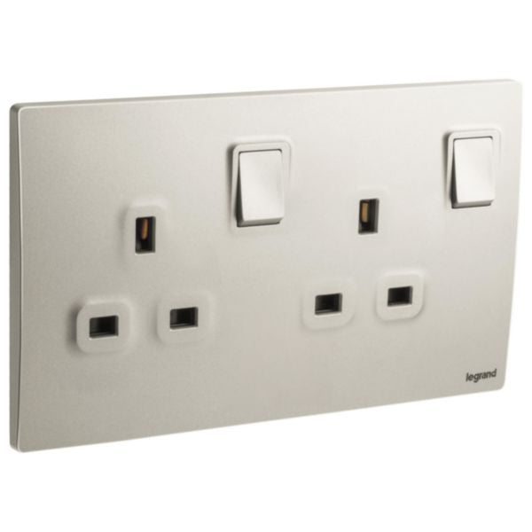 Legrand Mallia Senses Champagne - Double Socket 13Ax2