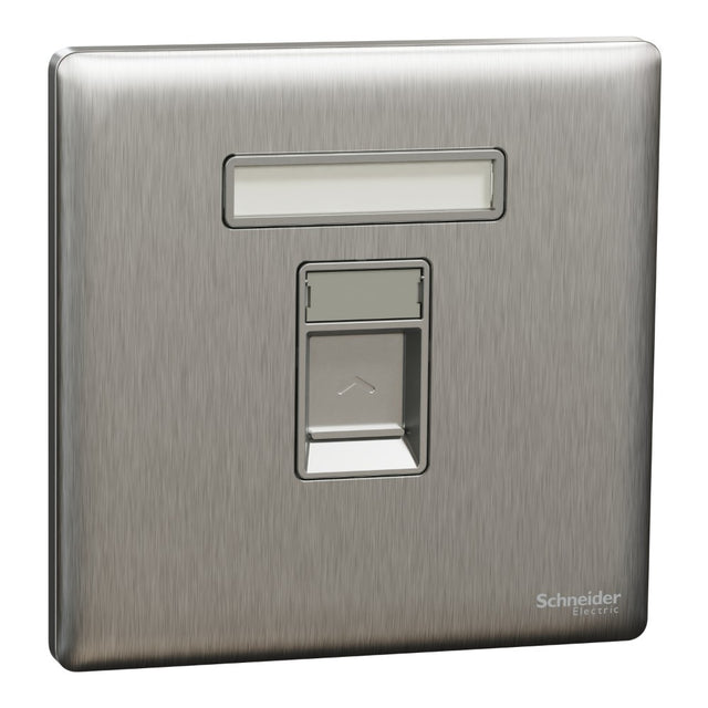Schneider Electric Unica X Stainless Steel - Cat6 Data Socket