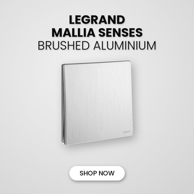 Legrand Mallia Senses Brushed Aluminium switch and socket