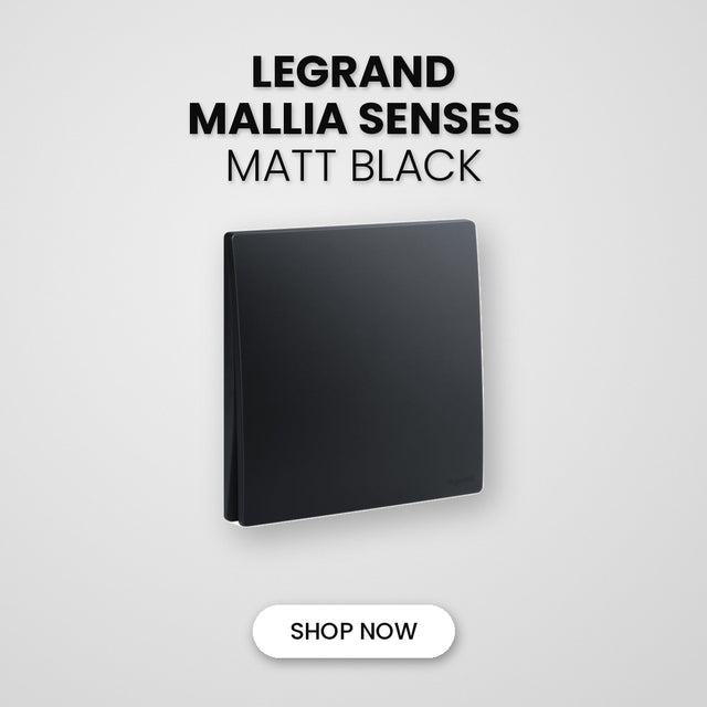 Legrand Mallia Senses Matt Black switch and socket