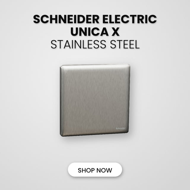 Schneider Electric Unica X Stainless Steel switch and socket