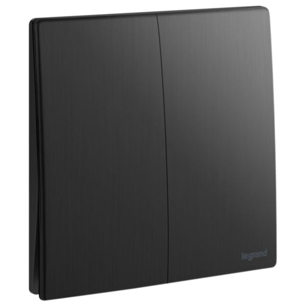 Legrand Mallia Senses Brushed Black - 2Gang 2Way
