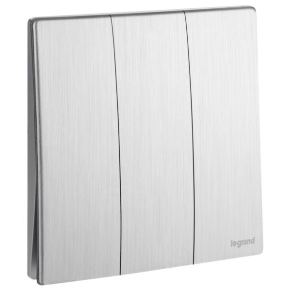 Legrand Mallia Senses Brushed Aluminium - 3Gang 2Way