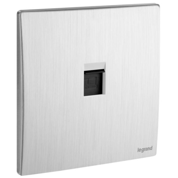 Legrand Mallia Senses Brushed Aluminium - Cat6 Data Socket