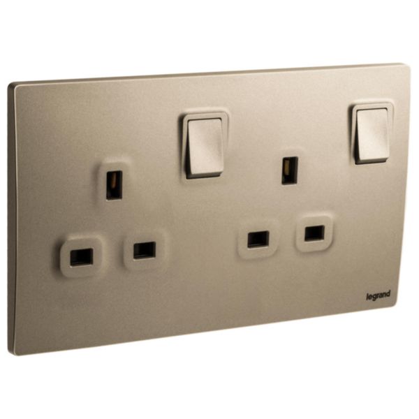 Legrand Mallia Senses Dark Bronze - Double Socket 13Ax2