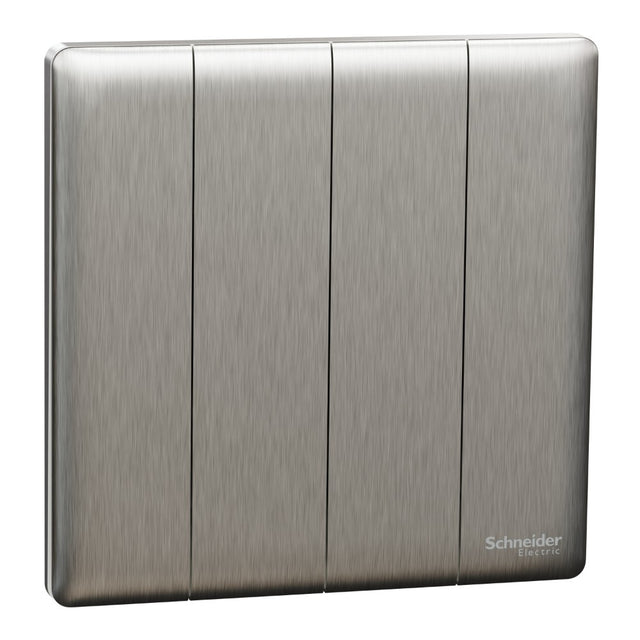 Schneider Electric Unica X Stainless Steel - 4Gang 2Way