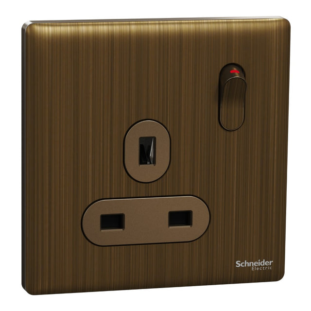 Schneider Electric Unica X Antique Brass - Single Socket 13A