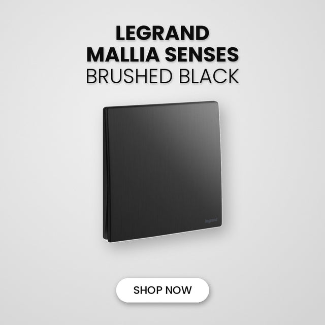 Legrand Mallia Senses Brushed Black switch and socket