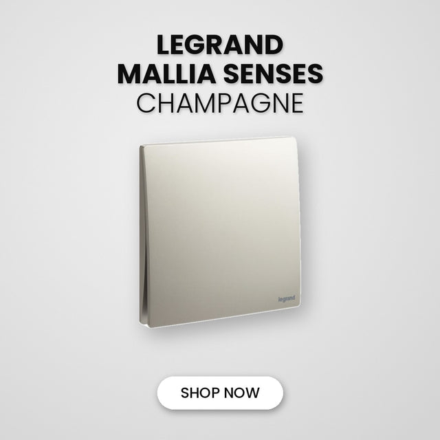 Legrand Mallia Senses Champagne switch and socket