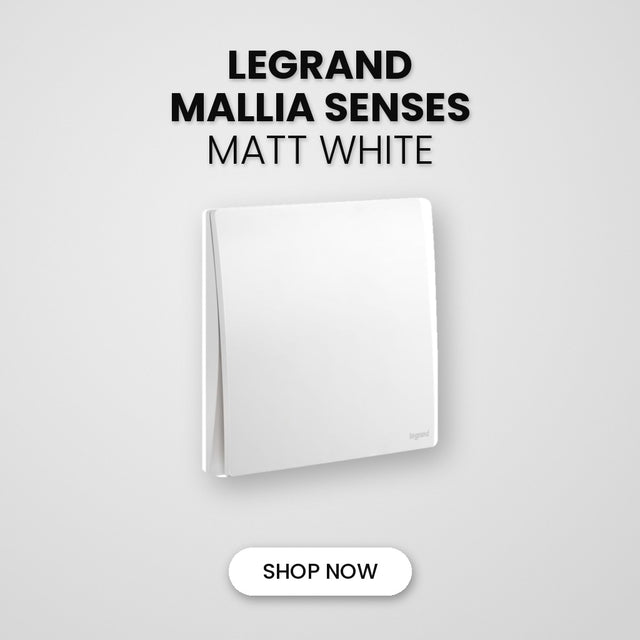 Legrand Mallia Senses White switch and socket