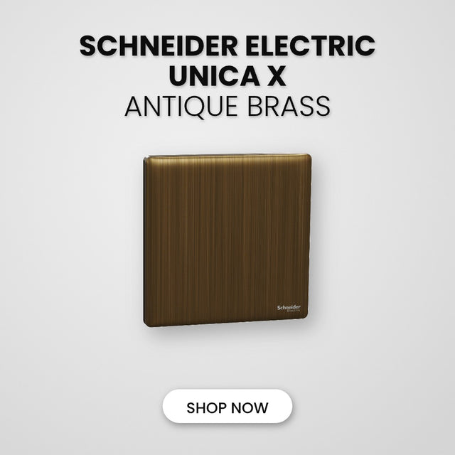 Schneider Electric Unica X Antique Brass switch and socket